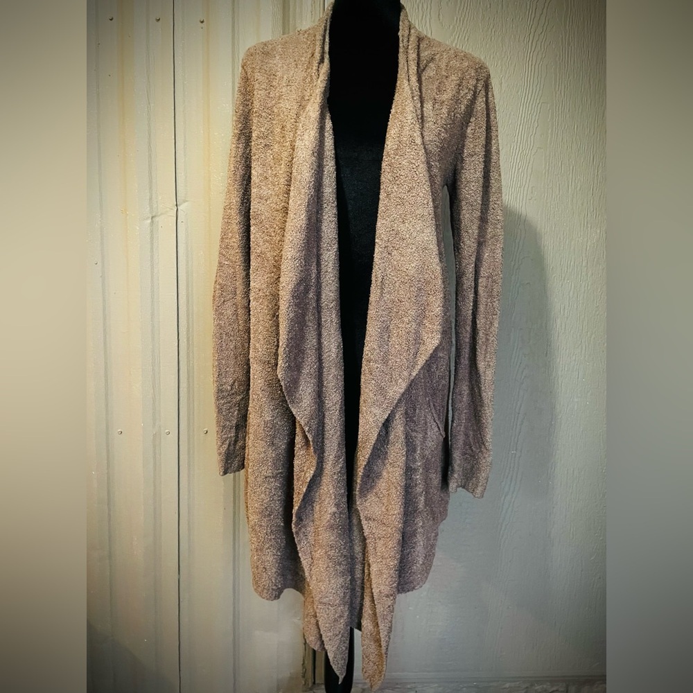 BAREFOOT DREAMS Island Wrap Open Front Cardigan Taupe CozyChic Lite Soft S/M - Picture 3 of 16